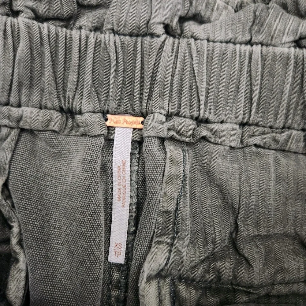 Free People Margate Pleated Drawstring Sugar Kelp Paper‎ Bag Pants XS